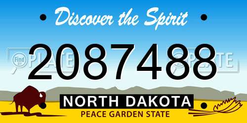 2087488 North Dakota License Plate