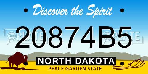 20874B5 North Dakota License Plate