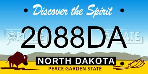 2088DA North Dakota License Plate