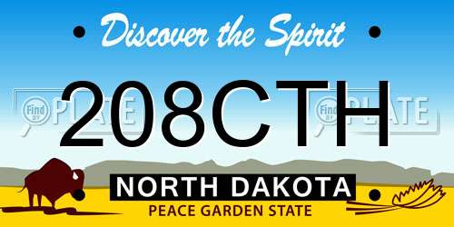 208CTH North Dakota License Plate