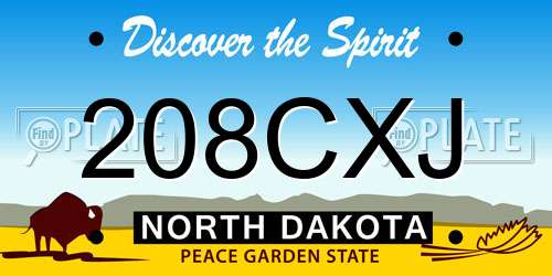 208CXJ North Dakota License Plate