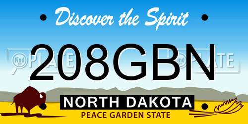 208GBN North Dakota License Plate