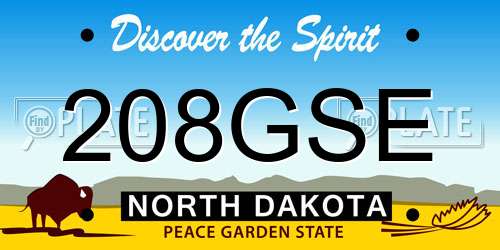 208GSE North Dakota License Plate