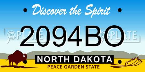 2094BO North Dakota License Plate