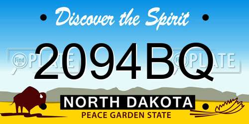2094BQ North Dakota License Plate