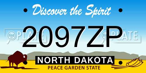 2097ZP North Dakota License Plate