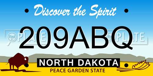 209ABQ North Dakota License Plate