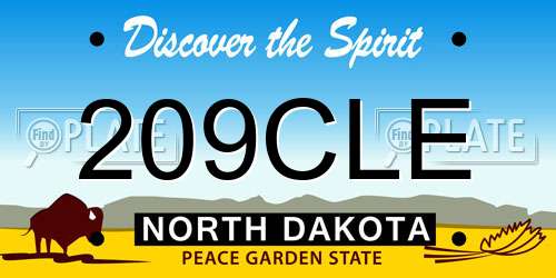 209CLE North Dakota License Plate