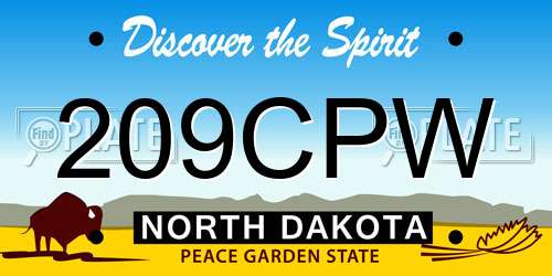 209CPW North Dakota License Plate