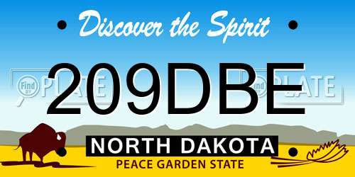 209DBE North Dakota License Plate