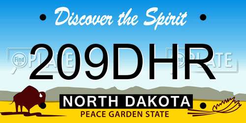 209DHR North Dakota License Plate
