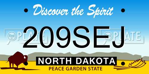 209SEJ North Dakota License Plate