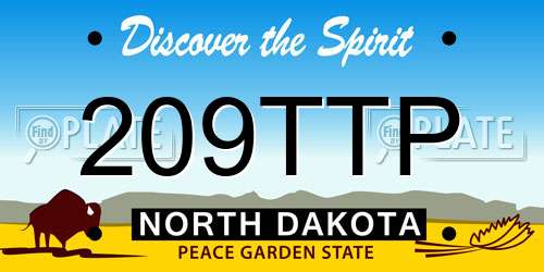 209TTP North Dakota License Plate