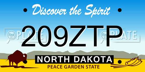 209ZTP North Dakota License Plate