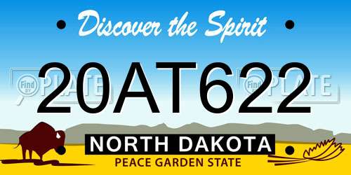 20AT622 North Dakota License Plate