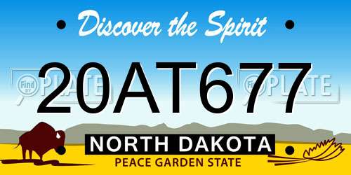20AT677 North Dakota License Plate