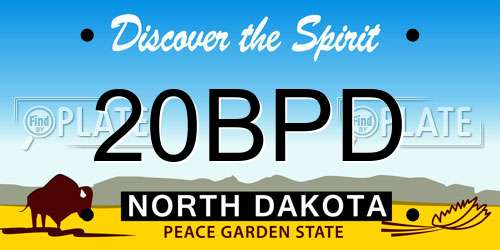 20BPD North Dakota License Plate