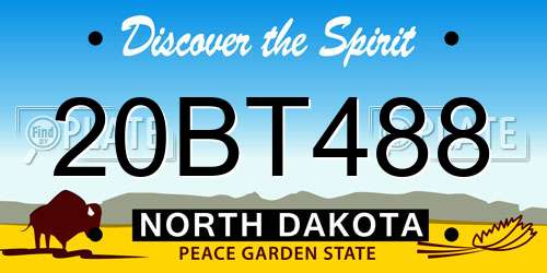 20BT488 North Dakota License Plate