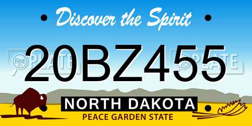 20BZ455 North Dakota License Plate