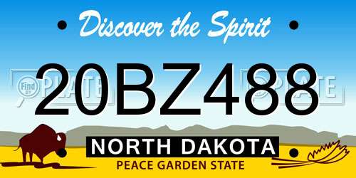 20BZ488 North Dakota License Plate