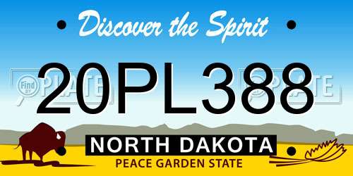 20PL388 North Dakota License Plate