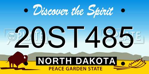 20ST485 North Dakota License Plate