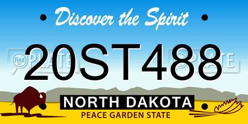 20ST488 North Dakota License Plate