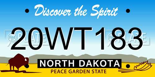 20WT183 North Dakota License Plate