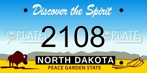 2108 North Dakota License Plate