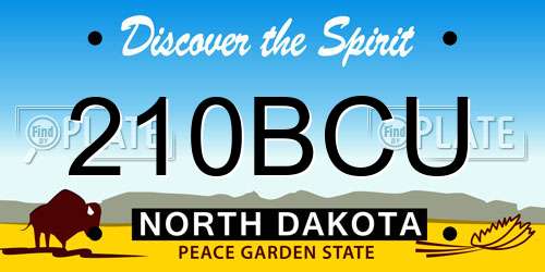 210BCU North Dakota License Plate