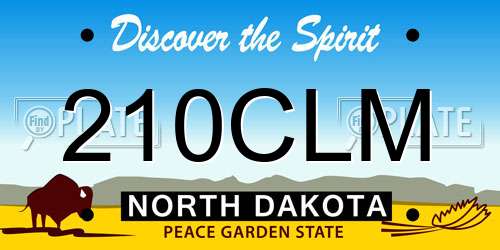 210CLM North Dakota License Plate