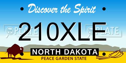 210XLE North Dakota License Plate