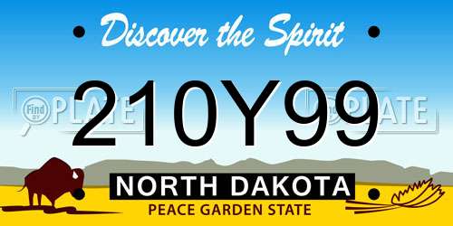 210Y99 North Dakota License Plate