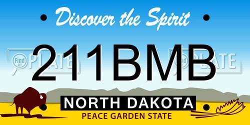 211BMB North Dakota License Plate