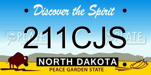 211CJS North Dakota License Plate