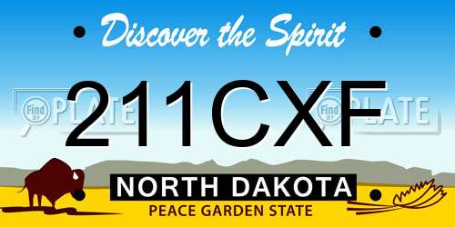 211CXF North Dakota License Plate