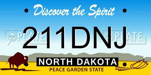211DNJ North Dakota License Plate