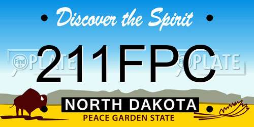 211FPC North Dakota License Plate
