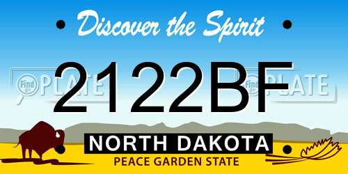 2122BF North Dakota License Plate