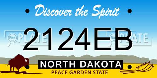 2124EB North Dakota License Plate