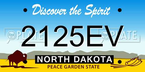 2125EV North Dakota License Plate