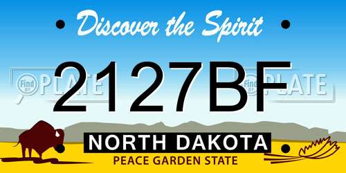2127BF North Dakota License Plate