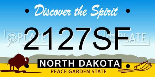2127SF North Dakota License Plate