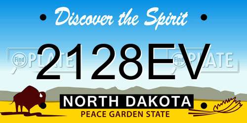 2128EV North Dakota License Plate