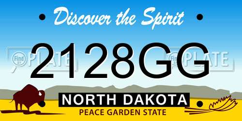 2128GG North Dakota License Plate