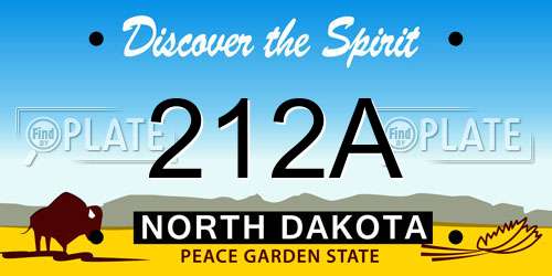 212A North Dakota License Plate