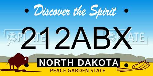 212ABX North Dakota License Plate