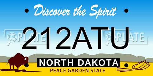 212ATU North Dakota License Plate