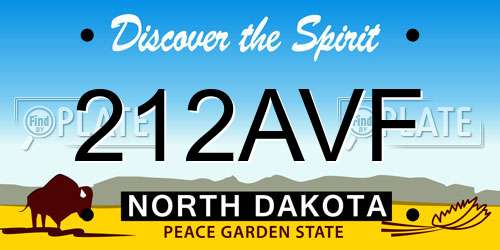 212AVF North Dakota License Plate