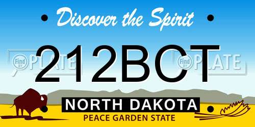 212BCT North Dakota License Plate